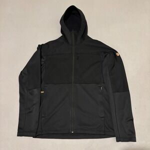 Fjallraven Abisko Lite Fleece Hoodie Mens Medium Black Full Zip Jacket Gorpcore